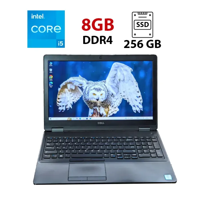 Ноутбук Dell Latitude E5570 / 15.6" (1920x1080) IPS / Intel Core i5-6300U (2 (4) ядра по 2.4 - 3 GHz) / 8 GB DDR4 / 256 GB SSD / HD Graphics 520 / WebCam б/в - зображення 1