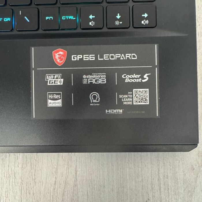 Ігровий ноутбук Б-класу MSI GP66 Leopard 11UH / 15.6" (1920x1080) IPS / Intel Core i7-11800H (8 (16) ядер по 1.9 - 4.6 GHz) / 16 GB DDR4 / 256 GB SSD / nVidia GeForce RTX 3080, 8 GB GDDR6, 256-bit / WebCam б/в - изображение 4