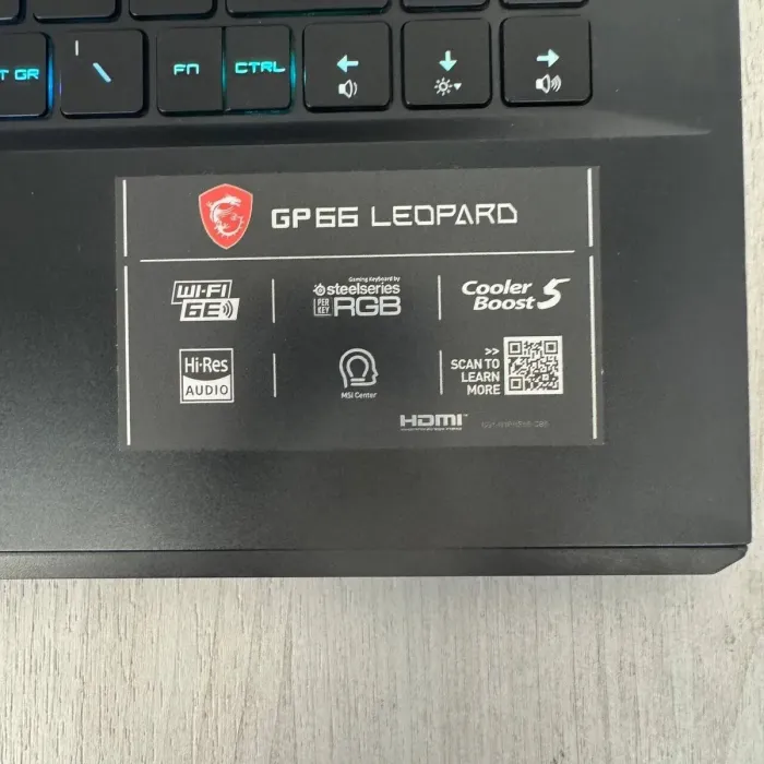 Ігровий ноутбук Б-класу MSI GP66 Leopard 11UH / 15.6" (1920x1080) IPS / Intel Core i7-11800H (8 (16) ядер по 1.9 - 4.6 GHz) / 16 GB DDR4 / 256 GB SSD / nVidia GeForce RTX 3080, 8 GB GDDR6, 256-bit / WebCam б/в - зображення 4