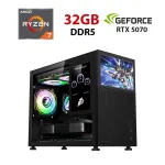 Ігровий ПК Monstr Mi6-EV Black Tower / AMD Ryzen 7 8700F (8 (16) ядер по 4,1 - 5,0 ГГц) / 32 ГБ DDR5 / 2000 ГБ SSD / nVidia GeForce RTX 5070, 12 ГБ GDDR7, 192-bit
