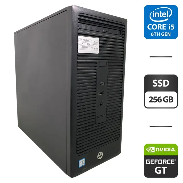 Комп'ютер HP 280 G2 Tower / Intel Core i5-6500 (4 ядра по 3.2 - 3.6 GHz) / 8 GB DDR4 / 256 GB SSD / nVidia GeForce GT 730, 2 GB GDDR5, 128-bit / DVD-ROM б/в - зображення 1