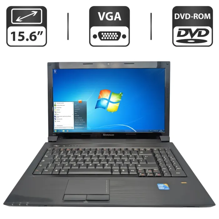 Ноутбук Lenovo B560 / 15.6" (1366x768) TN / Intel Core i3-380M (2 (4) ядра по 2.5 GHz) / 6 GB DDR3 / 320 GB HDD / Intel HD Graphics / WebCam / DVD-ROM б/в - зображення 1