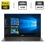 Ультрабук Dell XPS 9370 / 13.3" (1920x1080) IPS / Intel Core i5-8250U (4 (8) ядра по 1.6 - 3.4 GHz) / 8 GB DDR3 / 256 GB SSD / Intel UHD Graphics 620 / WebCam / Win 10 Pro б/в