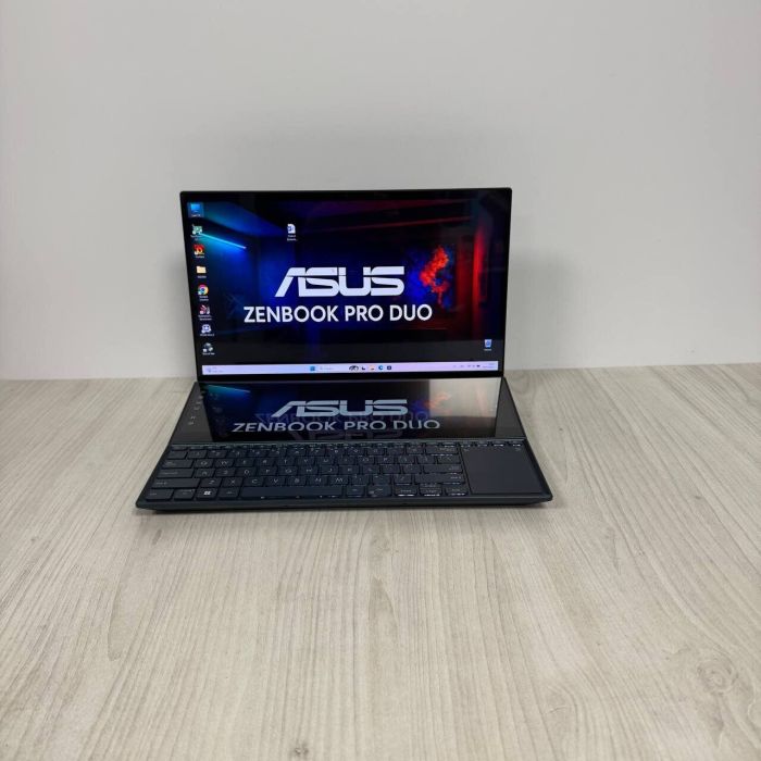 Ігровий ноутбук Б-класу Asus ZenBook Pro Duo UX582ZS / 15,6" (3840x2160) OLED / Intel Core i7-11800H (8 (16) ядер по 1.9 - 4.6 GHz) / 32 GB DDR4 / 1000 GB SSD NVMe / nVidia GeForce RTX 3080, 8 GB GDDR6, 256-bit / WebCam б/в - зображення 2