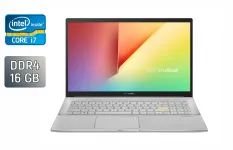 Ноутбук Asus VivoBook S533F / 15.6" (1920x1080) IPS / Intel Core i7-10510U (4 (8) ядра по 1.8 - 4.9 GHz) / 16 GB DDR4 / 512 GB SSD / Intel UHD Graphics / WebCam / TouchID / Windows 10 б/в