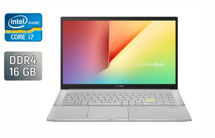 Ноутбук Asus VivoBook S533F / 15.6" (1920x1080) IPS / Intel Core i7-10510U (4 (8) ядра по 1.8 - 4.9 GHz) / 16 GB DDR4 / 512 GB SSD / Intel UHD Graphics / WebCam / TouchID / Windows 10 б/в - зображення 1