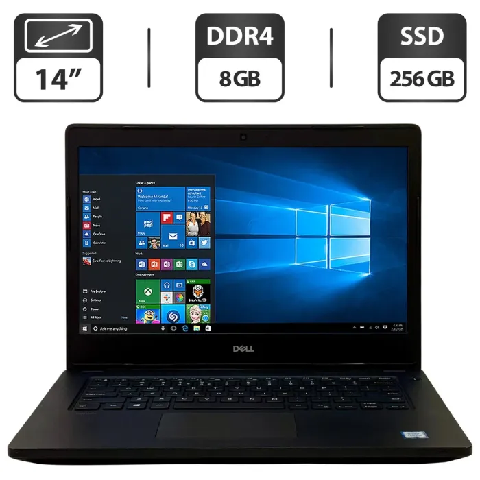 Ультрабук Dell Latitude 3480 / 14" (1366x768) TN / Intel Core i5-6200U (2 (4) ядра по 2.3 - 2.8 GHz) / 8 GB DDR4 / 256 GB SSD / Intel HD Graphics 520 / WebCam / Windows 10 Pro б/в - зображення 1