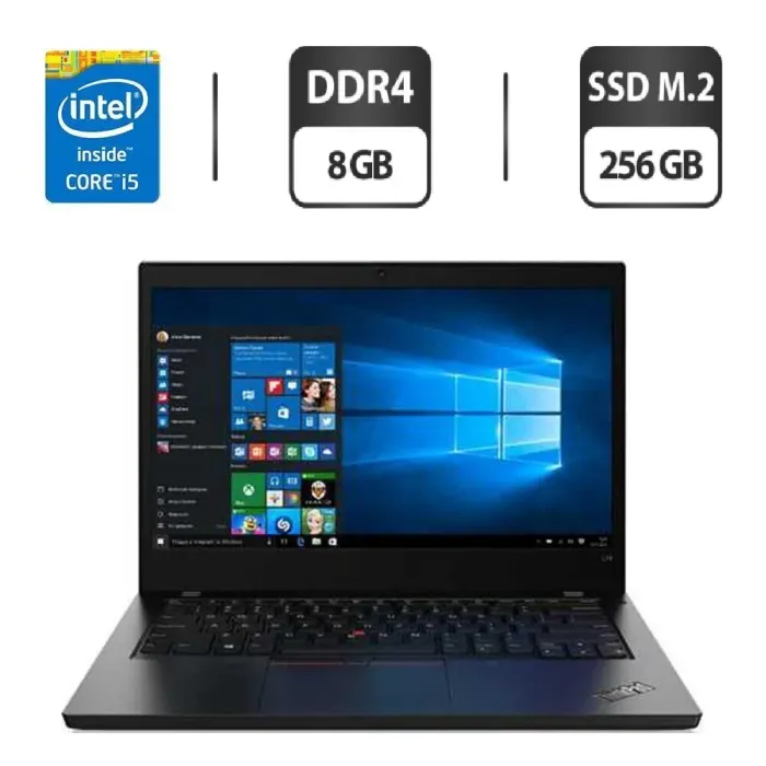 Ультрабук Lenovo ThinkPad L14 Gen 1 / 14" (1920x1080) IPS / Intel Core i5-10210U (4 (8) ядра по 1.6 - 4.2 GHz) / 8 GB DDR4 / 256 GB SSD / UHD Graphics for 10th Generation / WebCam б/в - зображення 1