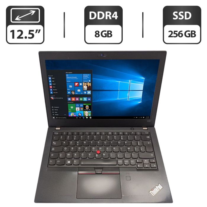Нетбук Б-клас Lenovo ThinkPad X280 / 12.5" (1366x768) TN / Intel Core i5-8350U (4 (8) ядра по 1.7 - 3.6 GHz) / 8 GB DDR4 / 256 GB SSD / Intel HD Graphics 620 / WebCam б/в - зображення 1