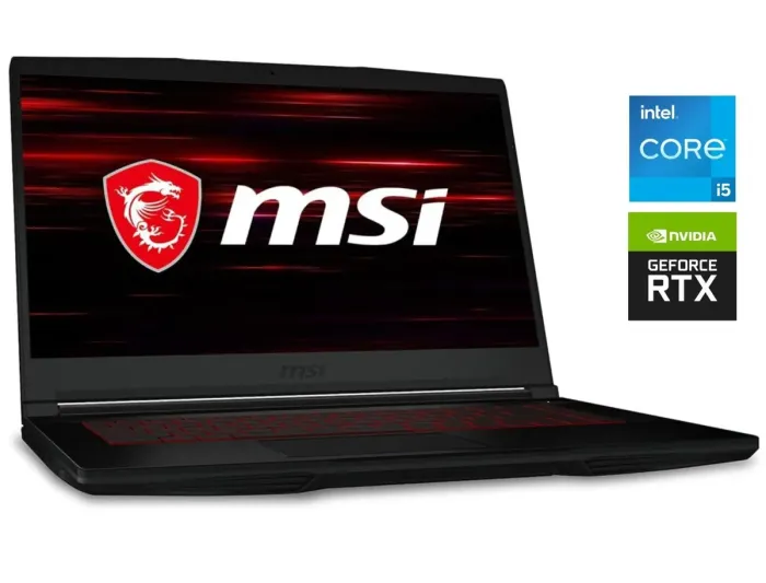 Ігровий ноутбук Б-клас MSI GF63 Thin GF63 12UCX / 15.6" (1920x1080) IPS / Intel Core i5-12450H (8 (12) ядер по 3.3 - 4.4 GHz) / 8 GB DDR4 / 512 GB SSD / nVidia GeForce RTX 2050, 4 GB GDDR6, 64-bit б/в - зображення 1