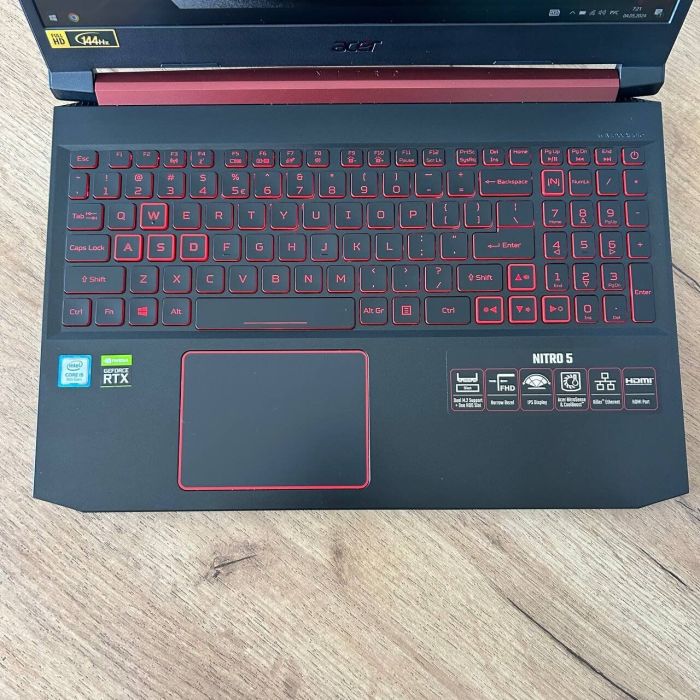 Ігровий ноутбук Acer Nitro 5 AN515-54 / 15.6" (1920x1080) IPS / Intel Core i5-9300H (4 (8) ядра по 2.4 - 4.1 GHz) / 16 GB DDR4 / 256 GB SSD + 1000 GB HDD / nVidia GeForce RTX 2060, 6 GB GDDR6, 192-bit / WebCam б/в - зображення 7