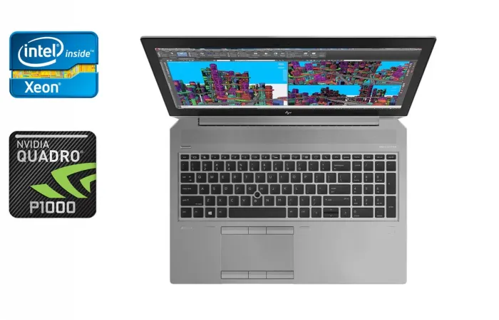 Мобільна робоча станція HP zBook 15 G5 / 15.6" (1920x1080) IPS / Intel Xeon E-2176M (6 (12) ядер по 2.7 - 4.4 GHz) / 32 GB DDR4 / 512 GB SSD / nVidia Quadro P1000, 4 GB GDDR5, 128-bit / WebCam / TouchID / Windows 10 б/в - зображення 1