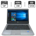 Ноутбук Б-клас HP ProBook 640 G1 / 14" (1366x768) TN / Intel Core i5-4310M (2 (4) ядра по 2.7 - 3.4 GHz) / 8 GB DDR3 / 120 GB SSD / Intel HD Graphics 4600 / DVD-ROM б/в