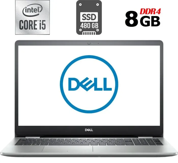Ноутбук Б-клас Dell Inspiron 5593 / 15.6" (1366x768) TN / Intel Core i5-1035G1 (4 (8) ядер по 1.0 - 3.6 GHz) / 8 GB DDR4 / 480 GB SSD / Intel UHD Graphics / WebCam / HDMI / Windows 10 б/в - зображення 1