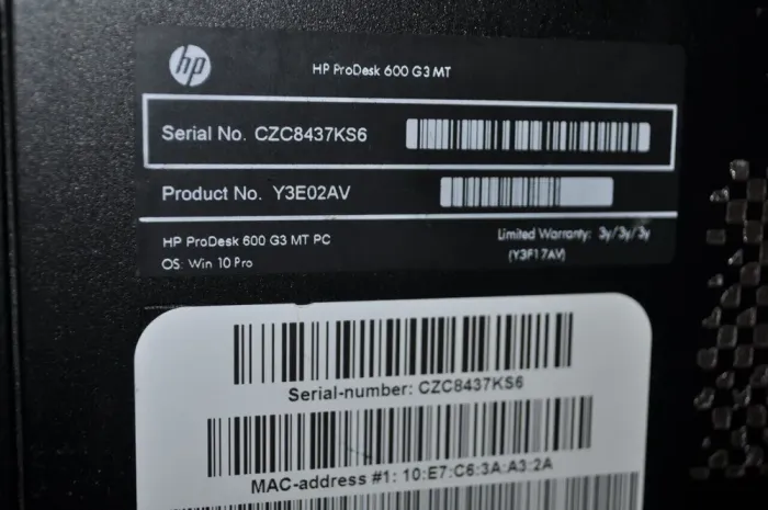 Комп'ютер HP ProDesk 600 G3 Tower / Intel Core i5-7500 (4 ядра по 3,4 - 3,8 ГГц) / 16 ГБ DDR4 / 240 ГБ SSD / Intel HD Graphics 630 / Windows 11 Pro б/в - зображення 6