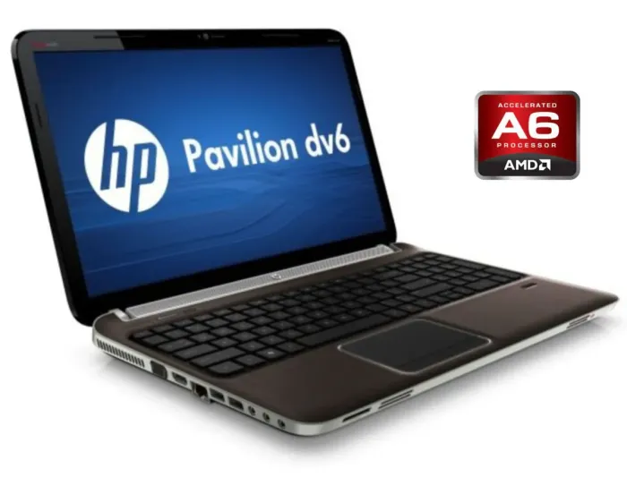 Ноутбук Б-клас HP Pavilion DV6 / 15.6" (1366x768) TN / AMD A6-3430MX (4 ядра по 1.7 - 2.4 GHz) / 8 GB DDR3 / 128 GB SSD / AMD Radeon HD 6520G / WebCam / DVD-RW / АКБ не тримає б/у - зображення 1