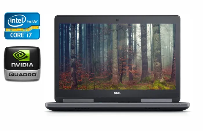 Ноутбук робоча станція Dell Precision 7520 / 15.6" (1920x1080) IPS / Intel Core i7-6820HQ (4 (8) ядра по 2.7 - 3.6 GHz) / 32 GB DDR4 / 480 GB SSD / nVidia Quadro M2200, 4 GB GDDR5, 128-bit / WebCam / Windows 10 б/в - зображення 1
