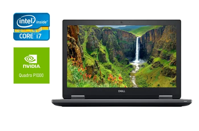 Мобільна робоча станція Б-клас Dell Precision 7530 / 15.6" (1920x1080) IPS / Intel Core i7-8850H (6 (12) ядер по 2.6 - 4.3 GHz) / 32 GB DDR4 / 512 GB SSD / nVidia Quadro P1000, 4 GB GDDR5, 128-bit / WebCam / Fingerprint / Windows 10 б/в - зображення 1