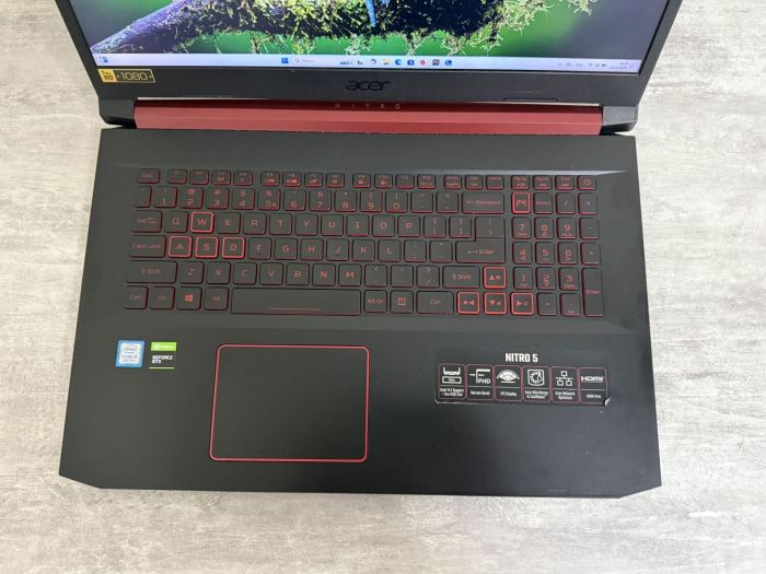Ігровий ноутбук Б-класу Acer Nitro AN517-51-56YW / 17.3" (1920x1080) IPS / Intel Core i5-9300H (4 (8) ядра по 2,4 - 4,1 ГГц) / 32 ГБ DDR4 / 512 ГБ SSD / nVidia GeForce GTX 1650, 4 ГБ GDDR5, 128-біт / WebCam / Win 11 Home б/в - изображение 9