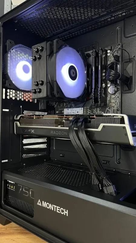 Збірка під замовлення: Montech Air 1000 Premium Tower / AMD Ryzen 5 5600 (6 (12) ядер по 3.5 - 4.4 GHz) / 16 GB DDR4 / 1000 GB SSD M.2 / AMD Radeon RX 6700 XT, 12 GB GDDR6, 192-bit / HDMI / 750W б/в - зображення 5