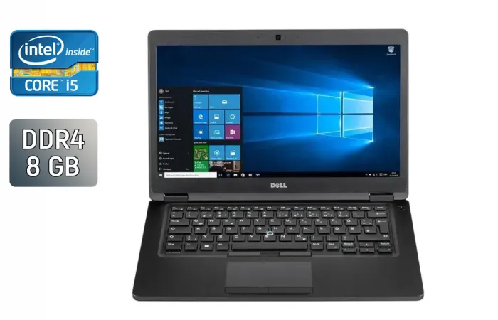 Ультрабук Dell Latitude 5480 / 14" (1920x1080) IPS / Intel Core i5-6300U (2 (4) ядра по 2.4 - 3.0 GHz) / 8 GB DDR4 / 256 GB SSD / Intel HD Graphics 520 / HDMI / WebCam / Windows 10 б/в - зображення 1