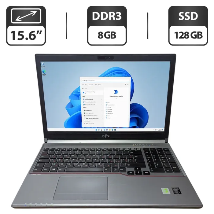 Ноутбук Б-клас Fujitsu LifeBook E754 / 15.6" (1366x768) TN / Intel Core i5-4300M (2 (4) ядра по 2.6 - 3.3 GHz) / 8 GB DDR3 / 128 GB SSD / Intel HD Graphics 4600 / WebCam / Без АКБ б/в - зображення 1