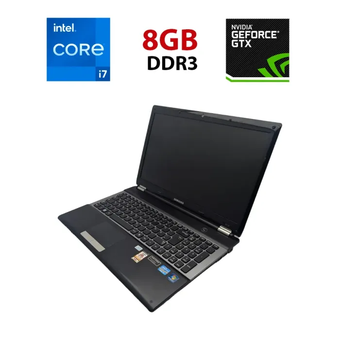 Ноутбук Samsung NP350V5C / 15.6" (1366x768) TN / Intel Core i7-2670QM (4 (8) ядра по 2.2 - 3.1 GHz) / 8 GB DDR3 / 500 GB HDD / nVidia GeForce GT 540M, 1 GB DDR3, 64-bit / WebCam б/в - зображення 1
