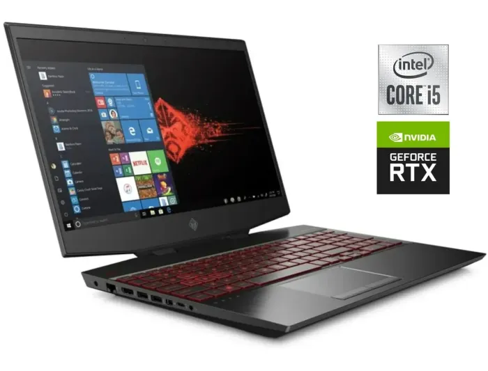 Ігровий ноутбук Б-клас HP Omen 15-dh1088nr / 15.6" (1920x1080) IPS / Intel Core i5-10300H (4 (8) ядра по 2.5 - 4.5 GHz) / 16 GB DDR4 / 500 GB SSD / nVidia GeForce RTX 2060, 6 GB GDDR6, 192-bit / WebCam б/в - зображення 1