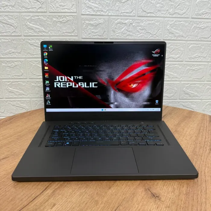 Ігровий ноутбук Б-клас Asus ROG Zephyrus GA503RM / 15.6" (2560x1440) IPS / AMD Ryzen 9 6900HS (8 (16) ядер по 3.3 - 4.9 GHz) / 16 GB DDR5 / 512 GB SSD NVMe / nVidia GeForce RTX 3060, 6 GB GDDR6, 192-bit / WebCam б/в - зображення 2