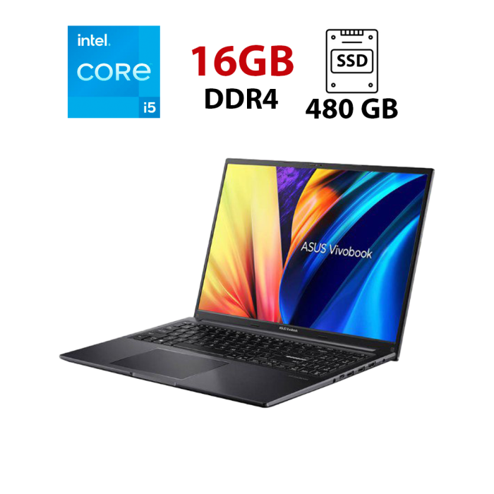 Ультрабук Asus VivoBook X1605ZA-MB531 / 16" (1920x1080) IPS / Intel Core i5-1235U (10 (12) ядер по 3.3 - 4.4 GHz) / 16 GB DDR4 / 480 GB SSD / Intel Iris Xe Graphics / WebCam б/в - зображення 1