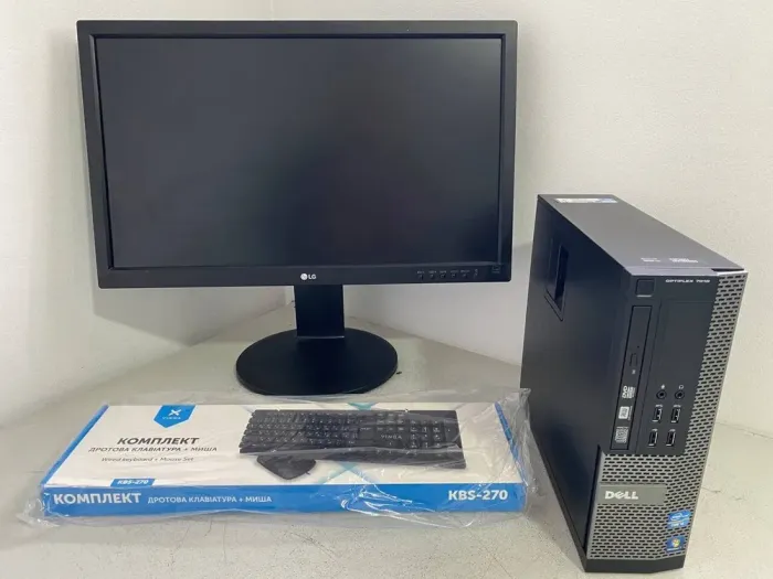 Комплект ПК: комп'ютер Dell OptiPlex 7010 SFF / Intel Core i5-3470 (4 ядра по 3.2 - 3.6 GHz) / 8 GB DDR3 / 240 GB SSD / AMD Radeon HD 7470, 1 GB GDDR3, 64-bit / DVD-ROM + Монітор Б-клас LG 23MB35PY-B / 23" (1920x1080) IPS б/в - зображення 2