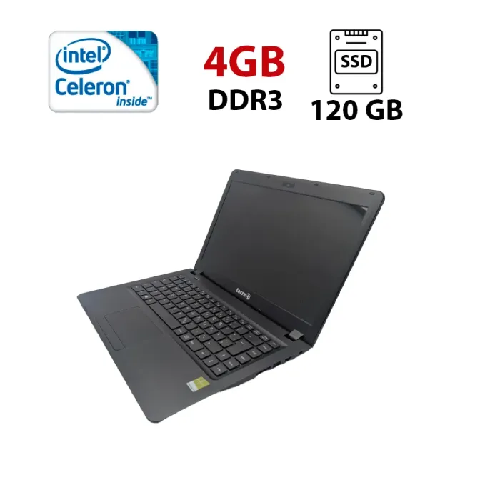 Ноутбук Terra Mobile 1415 / 14" (1366x768) TN / Intel Celeron N2840 (2 ядра по 2.16 - 2.58 GHz) / 4 GB DDR3 / 120 GB SSD / Intel HD Graphics / WebCam б/в - зображення 1