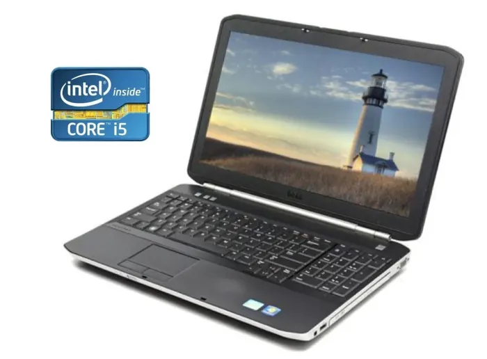 Ноутбук Dell Latitude E5520 / 15.6" (1366x768) TN / Intel Core i5-2410M (2 (4) ядра по 2.3 - 2.9 GHz) / 4 GB DDR3 / 500 GB HDD / Intel HD Graphics 3000 / WebCam / DVD-ROM / Win 10 Pro б/в - зображення 1