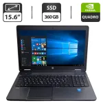 Мобільна робоча станція Б-клас HP ZBook 15 G1 / 15.6" (1366x768) TN / Intel Core i7-4700MQ (4 (8) ядра по 2.4 - 3.4 GHz) / 32 GB DDR3 / 360 GB SSD / nVidia Quadro K610M, 1 GB GDDR5, 64-bit / WebCam б/в
