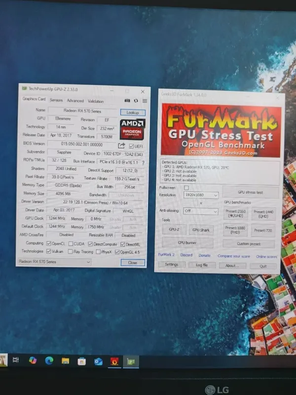 Комплект: Lenovo ThinkCentre M800 Tower / Intel Core i5-6500 (4 ядра по 3.2 - 3.6 GHz) / 16 GB DDR4 / 240 GB SSD + 512 GB SSD / AMD Radeon RX 570, 4 GB GDDR5, 128-bit / 350W / DVD-ROM + Монітор LG 24MB37PM-B / 24" (1920x1080) IPS + Кабелі DVI та живле б/в - зображення 7