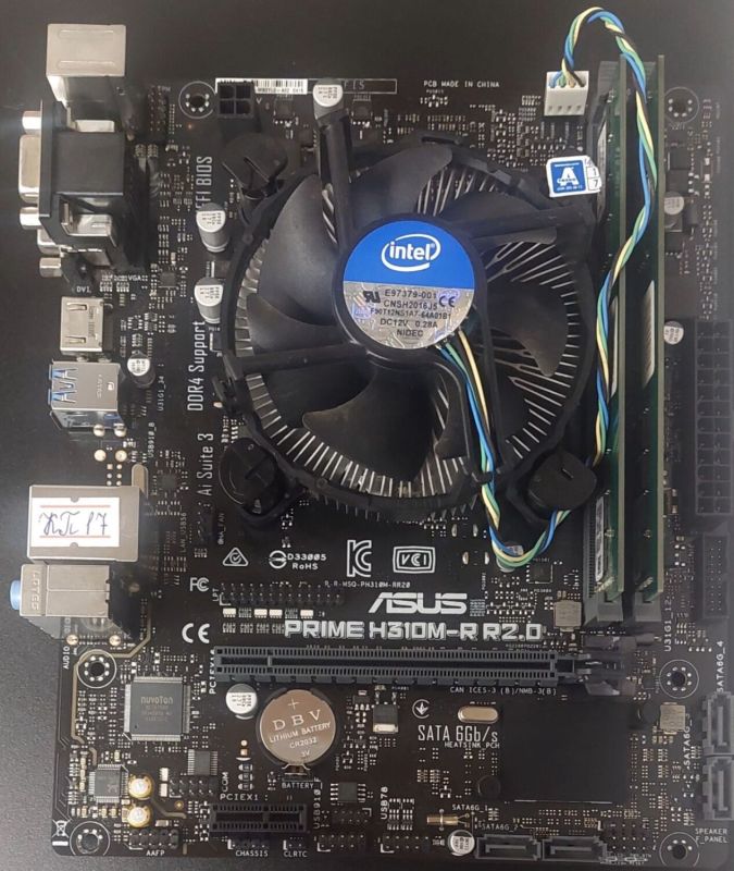 Комплект: материнська плата Asus Prime H310M-R R2.0 / LGA1151 / Intel Core i5-8500 (6 ядер по 3.0 - 4.1 GHz) / 16 GB DDR4 / Intel UHD Graphics 630 + Кулер б/в - зображення 5