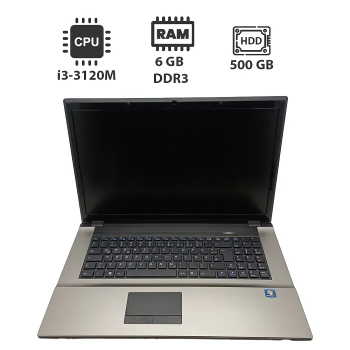 Ноутбук Terra Mobile / 17.3" (1600x900) TN / Intel Core i3-3120M (2 (4) ядра по 2.5 GHz) / 6 GB DDR3 / 500 GB HDD / Intel HD Graphics 4000 / WebCam б/в - зображення 1