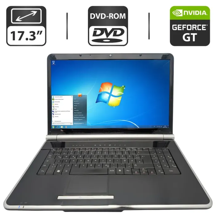Ноутбук Packard Bell LJ65 / 17.3" (1600x900) TN / Intel Core 2 Duo P8600 (2 ядра по 2.4 GHz) / 6 GB DDR3 / 320 GB HDD / nVidia GeForce GT 130M, 1 GB GDDR3, 128-bit / WebCam / DVD-ROM б/в - зображення 1