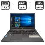 Ноутбук Acer Aspire E1-510 / 15.6" (1366x768) TN / Intel Pentium N3520 (4 ядра по 2.17 - 2.42 GHz) / 8 GB DDR3 / 240 GB SSD / Intel HD Graphics / WebCam / DVD-ROM б/в