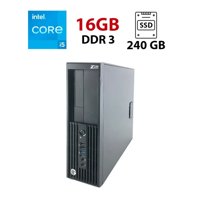 Комп'ютер HP WorkStation Z230 SFF / Intel Core i5-4570 (4 ядра по 3.20-3.60GHz) / 16 GB DDR3 / 240 GB SSD / Intel HD Graphics 4600 б/в - зображення 1