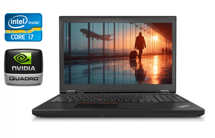Мобільна робоча станція Lenovo ThinkPad P50 / 15.6" (1920x1080) IPS / Intel Core i7-6820HQ (4 (8) ядра по 2.7 - 3.6 GHz) / 32 GB DDR4 / 480 GB SSD / nVidia Quadro M2000M, 4 GB GDDR5, 128-bit / WebCam / TouchID / Windows 10 б/в - зображення 1