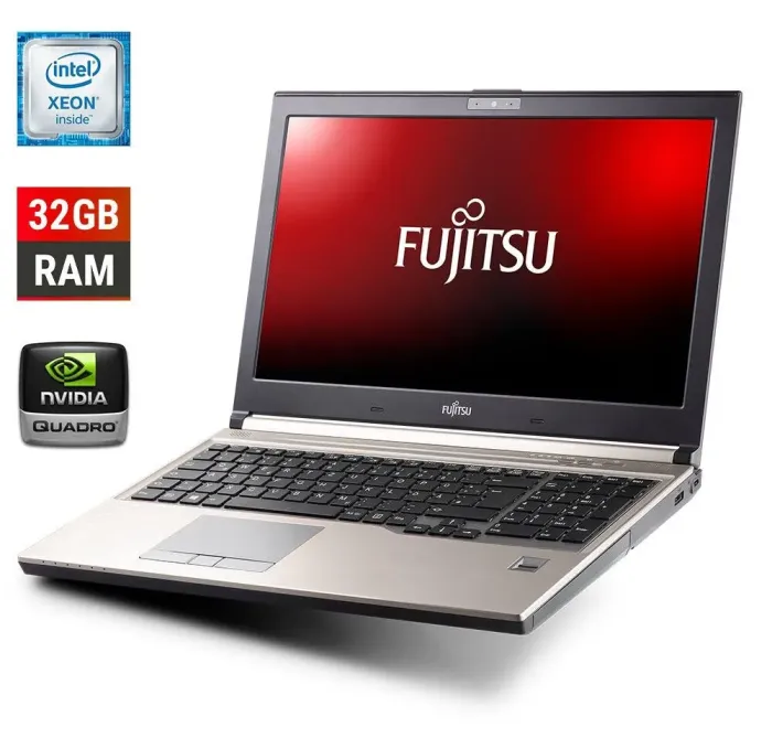 Мобільна робоча станція Fujitsu Celsius H770 / 15.6" (1920x1080) IPS / Intel Xeon E3-1505M v6 (4 (8) ядра по 3.0 - 4.0 GHz) / 32 GB DDR4 / 500 GB SSD / nVidia Quadro M2200, 4 GB GDDR5, 128-bit / WebCam / Windows 10 Pro б/в - зображення 1