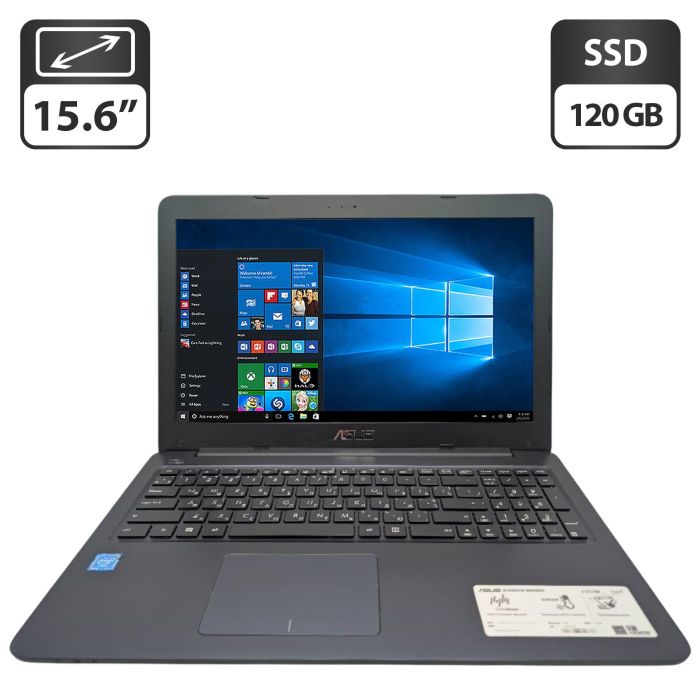 Ноутбук Asus E502M / 15.6" (1366x768) TN / Intel Celeron N2940 (4 ядра по 1.83 - 2.25 GHz) / 4 GB DDR3 / 120 GB SSD / Intel HD Graphics 505 / WebCam б/в - зображення 1