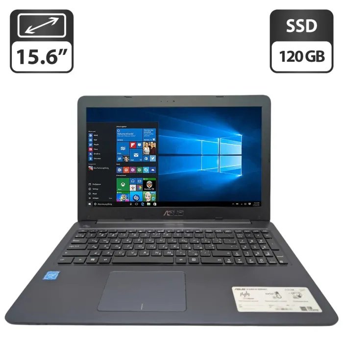 Ноутбук Asus E502M / 15.6" (1366x768) TN / Intel Celeron N2940 (4 ядра по 1.83 - 2.25 GHz) / 4 GB DDR3 / 120 GB SSD / Intel HD Graphics 505 / WebCam б/в - зображення 1