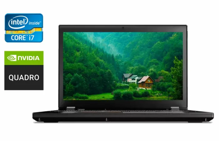 Мобільна робоча станція Lenovo ThinkPad P51 / 15.6" (1920x1080) IPS / Intel Core i7-7700HQ (4 (8) ядра по 2.8 - 3.8 GHz) / 24 GB DDR4 / 480 GB SSD / nVidia Quadro M1200, 4 GB GDDR5, 256-bit / WebCam / TouchID / Windows 10 б/в - зображення 1