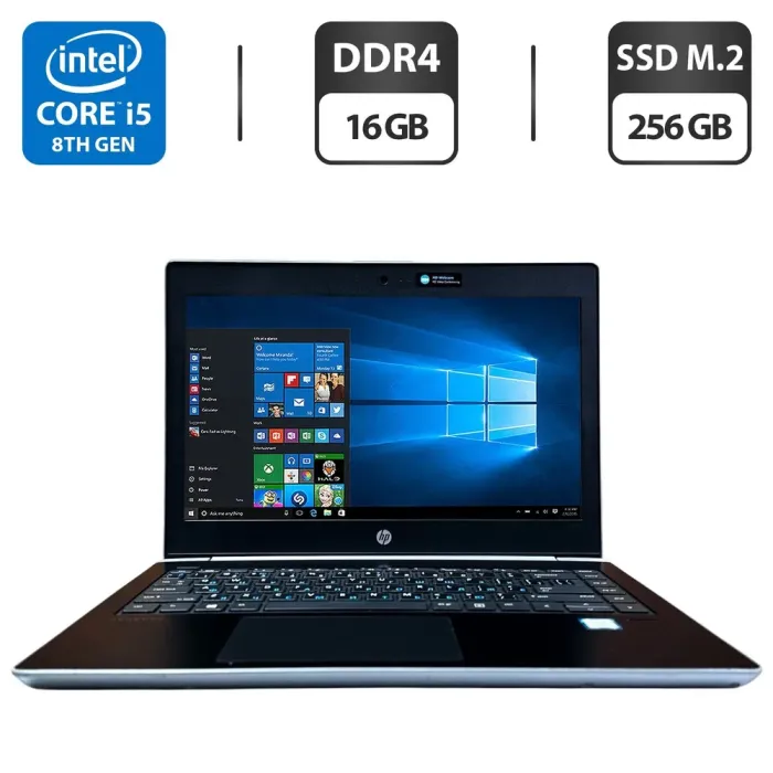 Ультрабук HP ProBook 430 G5 / 13.3" (1366x768) TN / Intel Core i5-8250U (4 (8) ядра по 1.6 - 3.4 GHz) / 16 GB DDR4 / 256 GB SSD M.2 / Intel UHD Graphics 620 / WebCam б/в - зображення 1