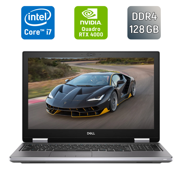 Мобільна робоча станція Dell Precision 7740 / 17,3" (1920x1080) IPS / Intel Core i7-9750H (6 (12) ядер по 2,6 - 4,5 ГГц) / 128 ГБ DDR4 / 1000 ГБ SSD / nVidia Quadro RTX 4000, 8 ГБ GDDR6, 256-біт / HDMI / WebCam / Windows 10 б/в - зображення 1