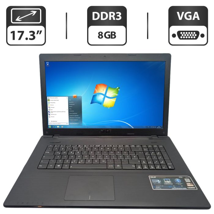 Ноутбук Asus F75A / 17.3'' (1600x900) TN / Intel Pentium B980 (2 ядра по 2.4 GHz) / 8 GB DDR3 / 500 GB HDD / Intel Graphics / WebCam / DVD-ROM б/в - зображення 1