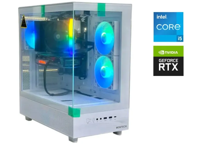 Ігровий ПК Montech XR (W) Tower / Intel Core i5-14400F (10 (16) ядер по 1.8 - 4.7 GHz) / 32 GB DDR5 / 1000 GB SSD / nVidia GeForce RTX 4070, 12 GB GDDR6X, 192-bit / 850W / Win 11 - зображення 1