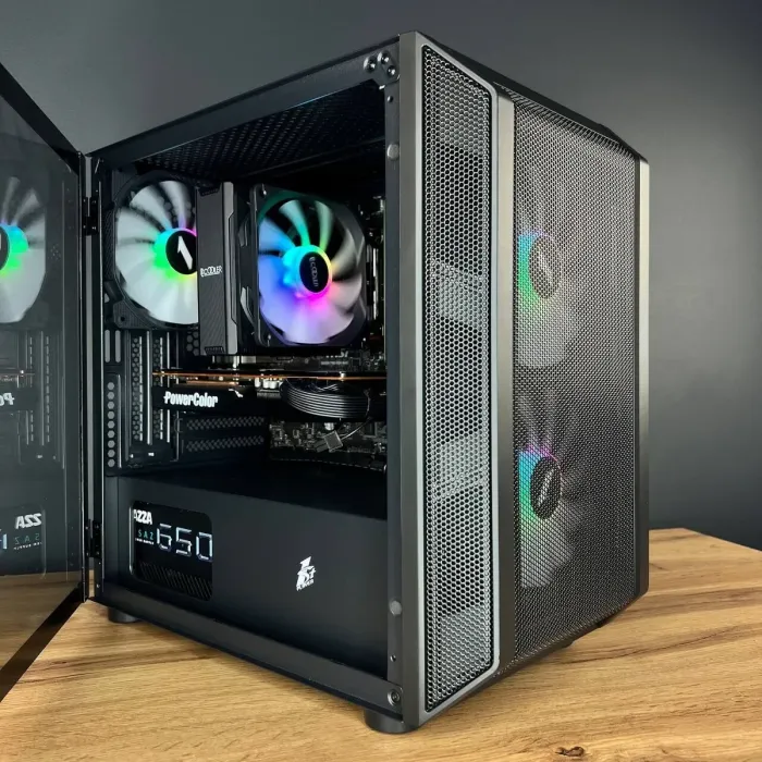 Збірка під замовлення: 1stPlayer D3-3F2-Plus Black Tower / AMD Ryzen 5 5500 (6 (12) ядер по 3.6 - 4.2 GHz) / 16 GB DDR4 / 512 GB SSD M.2 / AMD Radeon RX 5700 XT, 8 GB GDDR6, 256-bit / 650W б/в - зображення 4